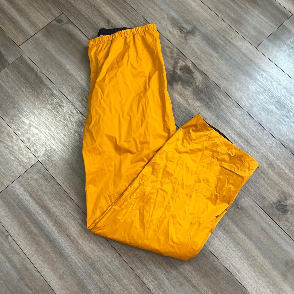 Montbell Mens XL Orange Waterproof Rip-Stop Rain Pants Bin D-26